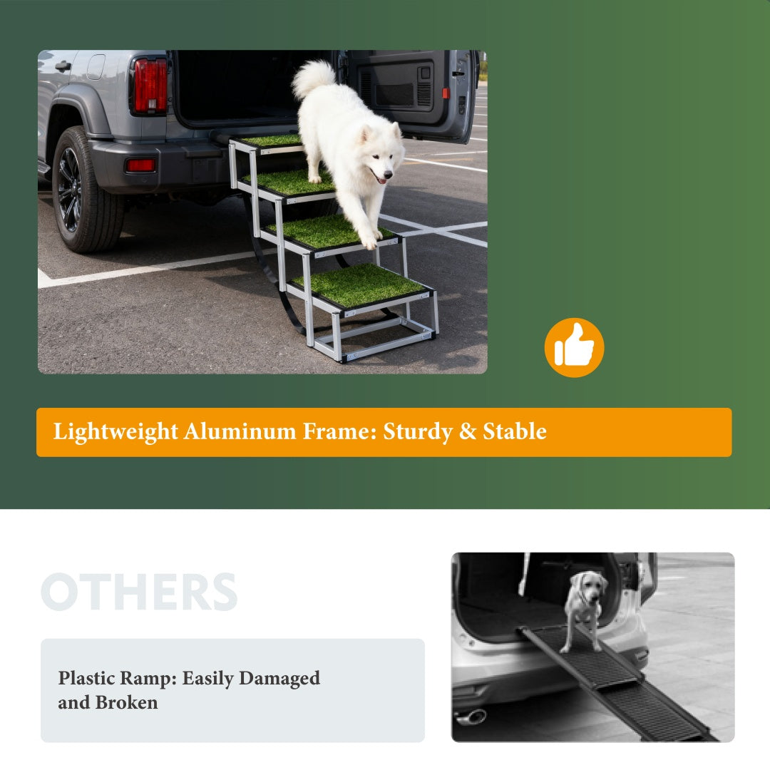 Foldable Dog Ramp for Cars, SUVs & Trucks – Supports Up to 250 lbs
