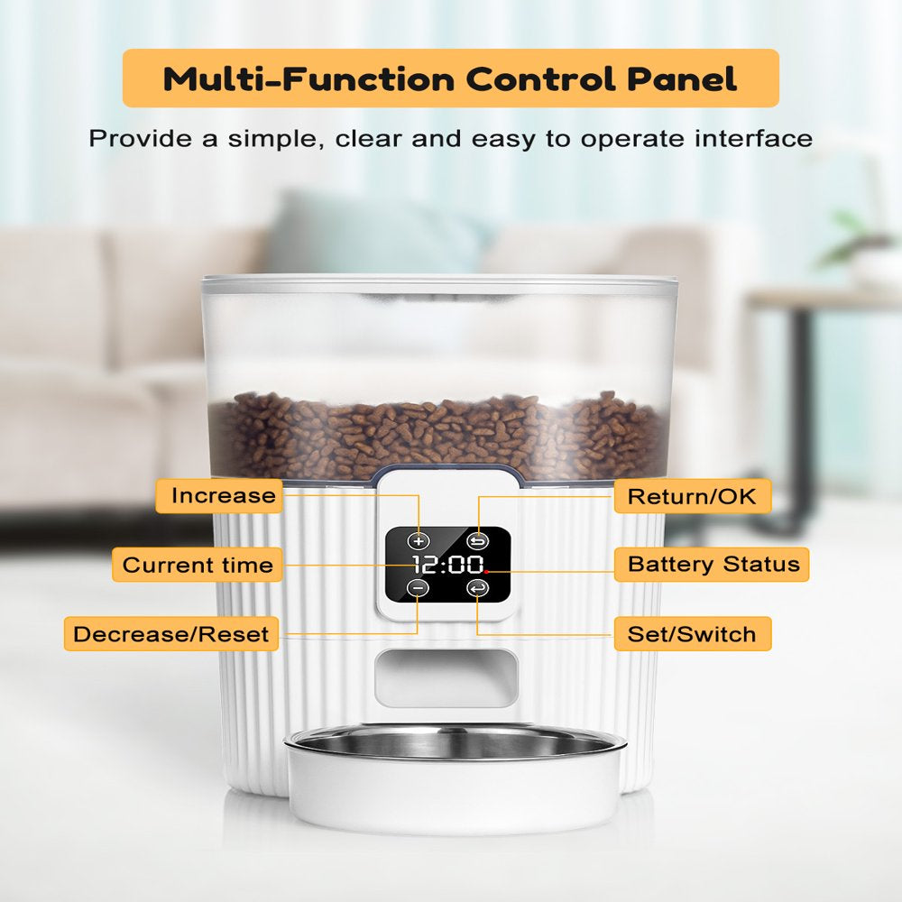 Automatic Pet Feeder with Dual Power ,3.5L Capacity, Programmable for 1-4 Meals a Day