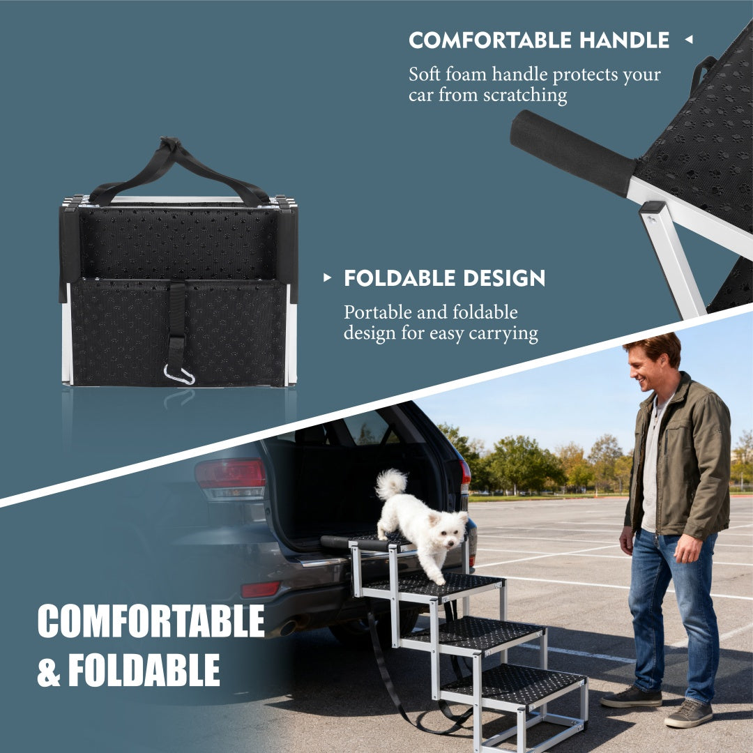 Foldable Dog Ramp for Cars, SUVs & Trucks – Supports Up to 250 lbs