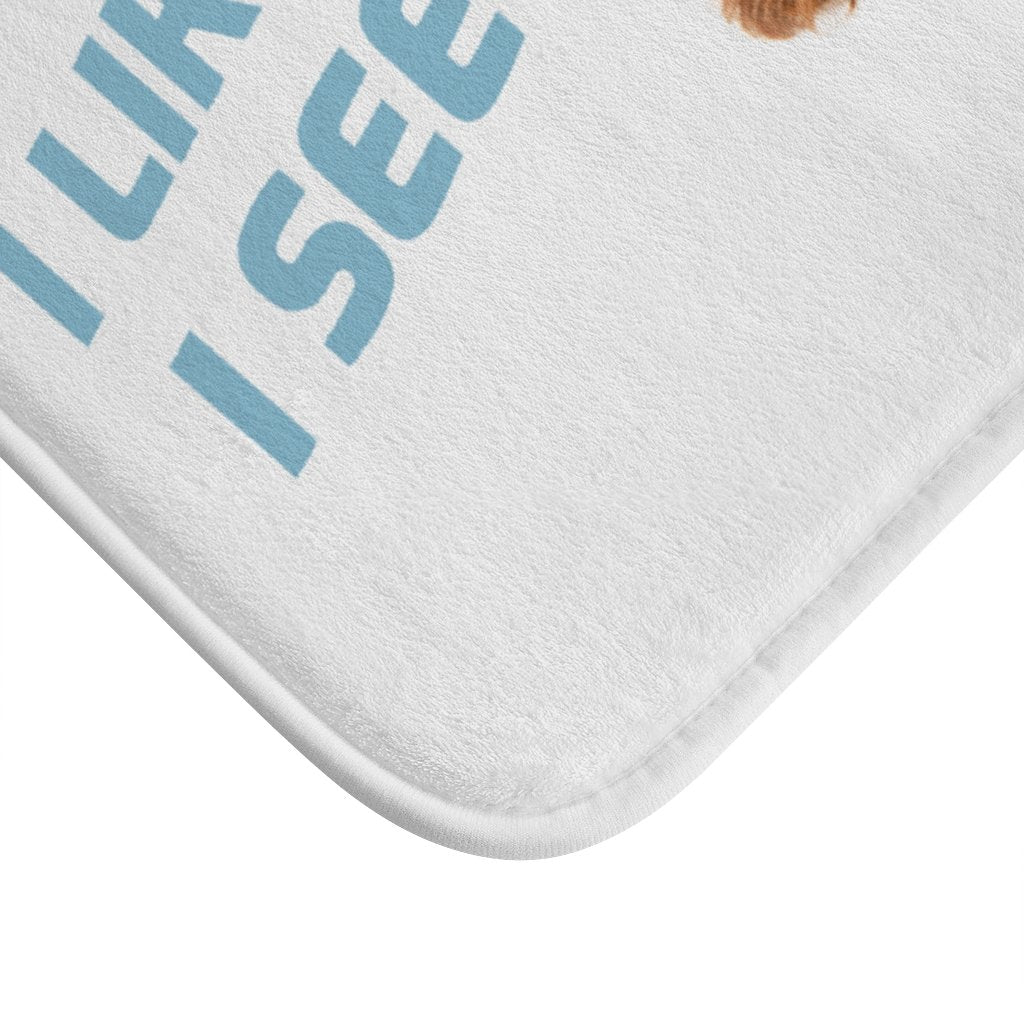 Funny Dog Looking Up Bath Mat - Non-Slip Microfiber
