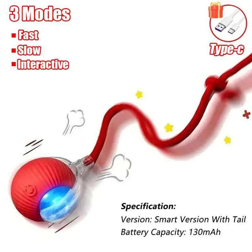 Smart Interactive Cat Ball Toy – Auto-Rolling & Rechargeable