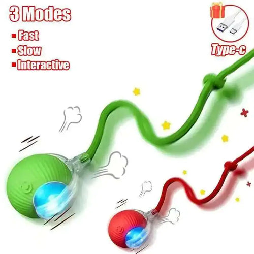 Smart Interactive Cat Ball Toy – Auto-Rolling & Rechargeable
