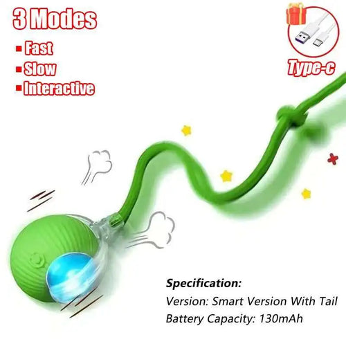 Smart Interactive Cat Ball Toy – Auto-Rolling & Rechargeable