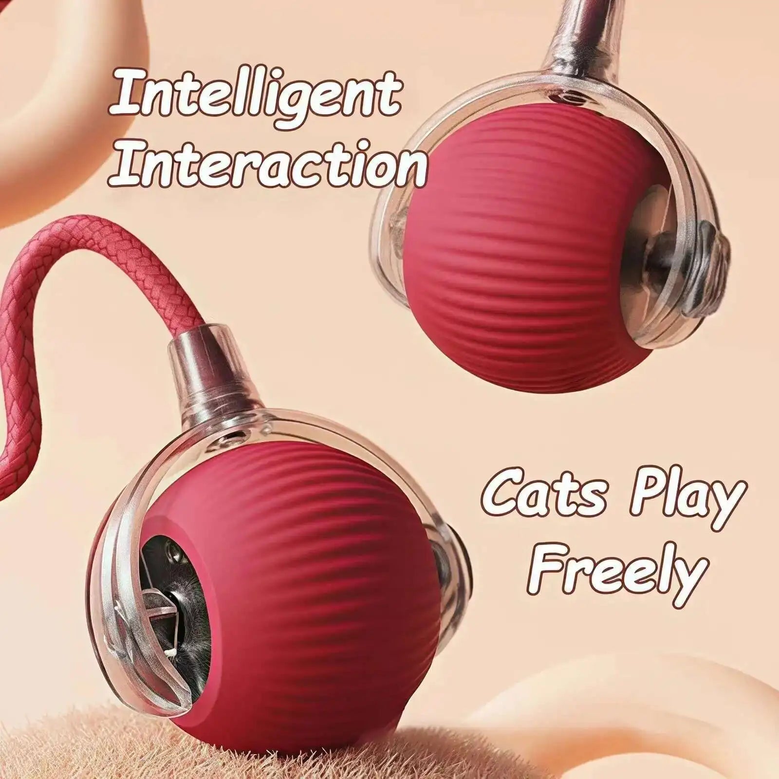 Smart Interactive Cat Ball Toy – Auto-Rolling & Rechargeable
