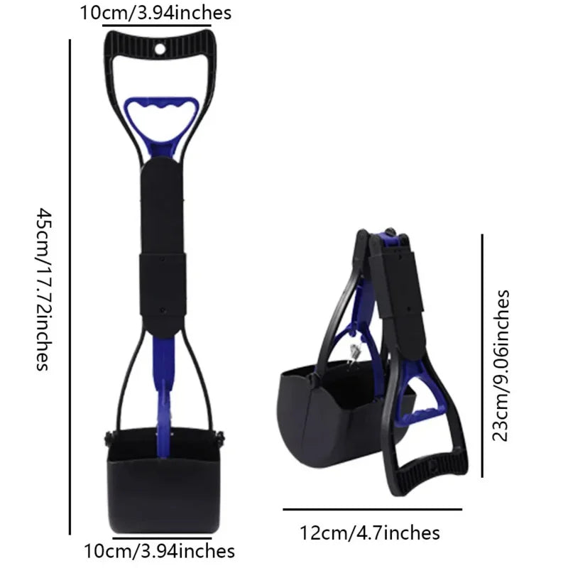 Long Handle Dog Pooper Scooper – No-Touch Jaw Poop Picker