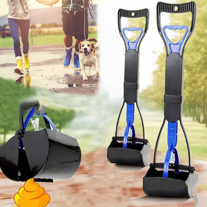 Long Handle Dog Pooper Scooper – No-Touch Jaw Poop Picker