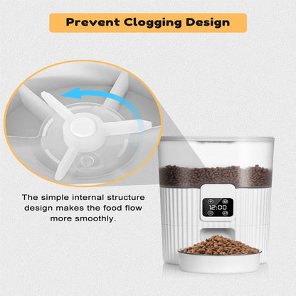 Automatic Pet Feeder with Dual Power ,3.5L Capacity, Programmable for 1-4 Meals a Day