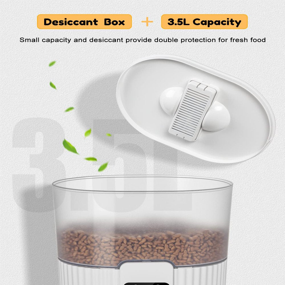 Automatic Pet Feeder with Dual Power ,3.5L Capacity, Programmable for 1-4 Meals a Day