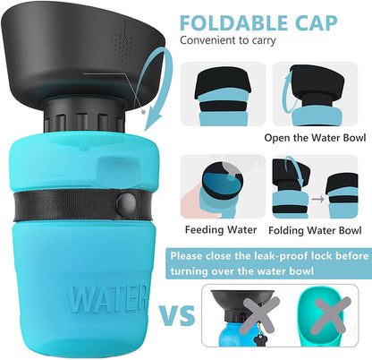 2022 Upgraded Pet Water Bottle for Dogs,Dog Water Bottle Foldable,Leak Proof Dog Travel Water Bottle,Dog Water Dispenser,Lightweight & Convenient for Outdoor Walking,Hiking,Travel,Bpa Free