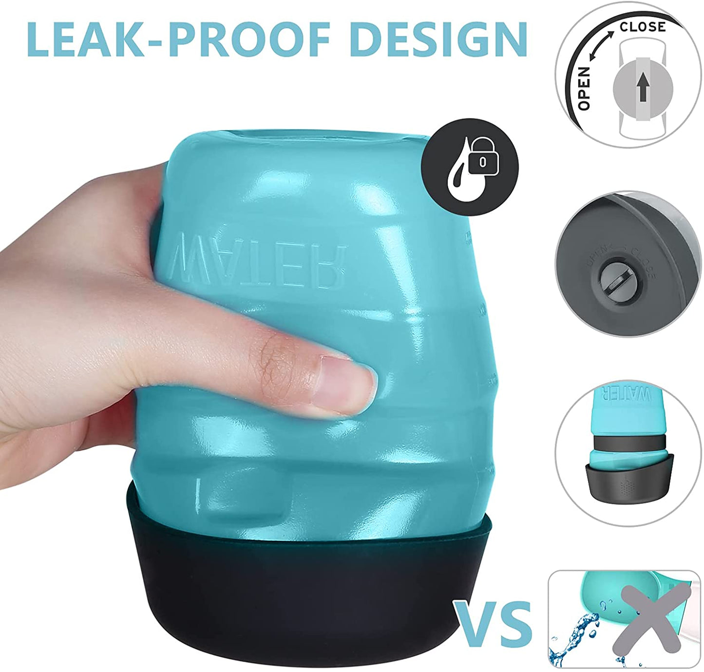 2022 Upgraded Pet Water Bottle for Dogs,Dog Water Bottle Foldable,Leak Proof Dog Travel Water Bottle,Dog Water Dispenser,Lightweight & Convenient for Outdoor Walking,Hiking,Travel,Bpa Free