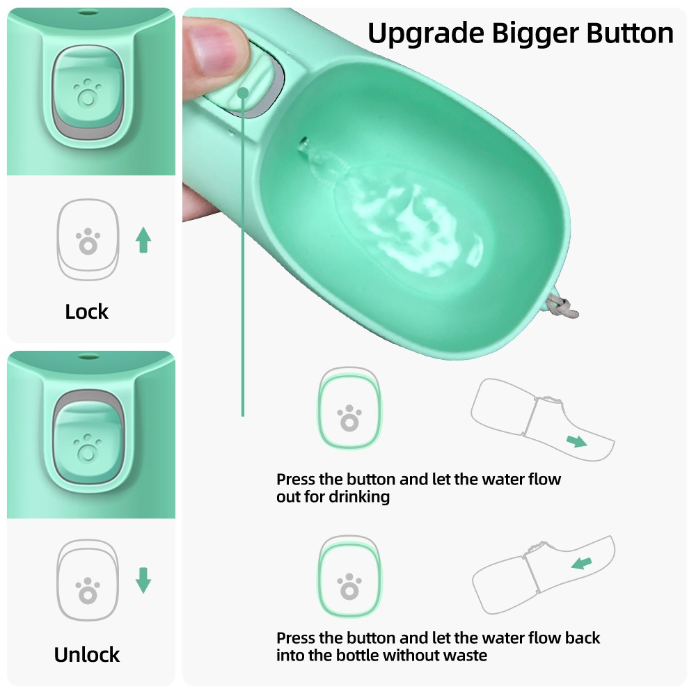 Portable Pet Water Bottle & Travel Dispenser