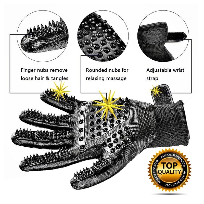 Pet Grooming Gloves - Deshedding & Massage Brush (1 Pair)