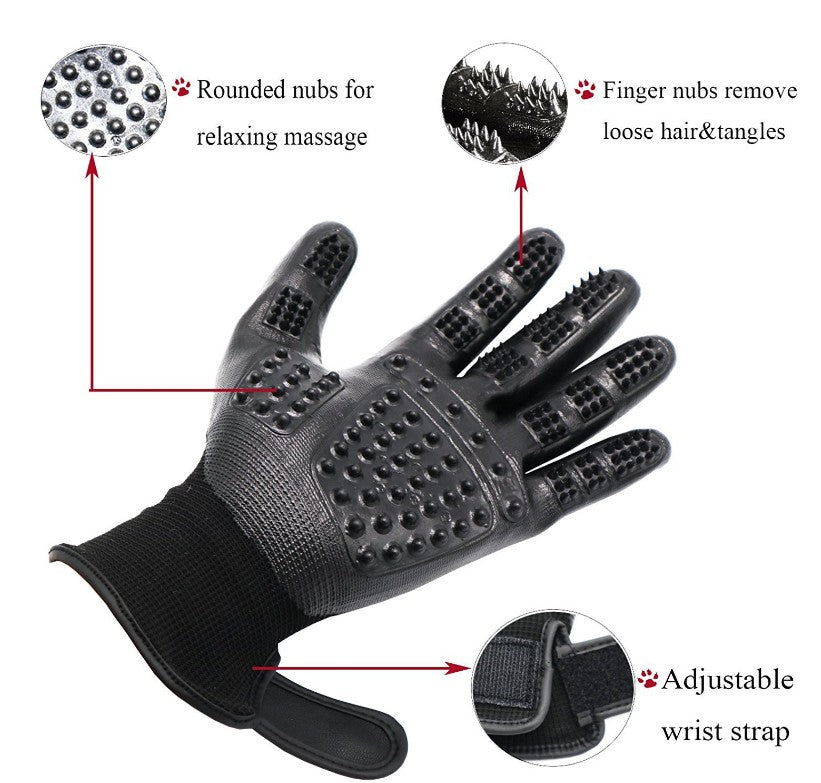 Pet Grooming Gloves - Deshedding & Massage Brush (1 Pair)