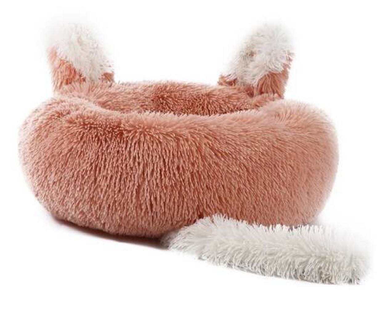 Plush Pet Bed with Ears & Tail - For Cats & Small Dogs